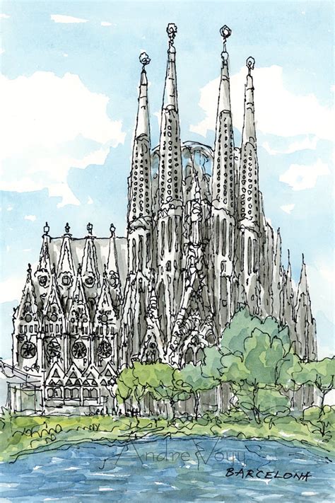 la sagrada familia barcelone dibujo